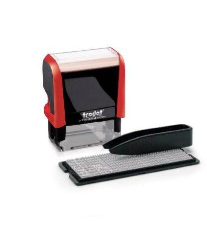 Un segell tèxtil Trodat Printy personalitzable amb imprentilla de lletres