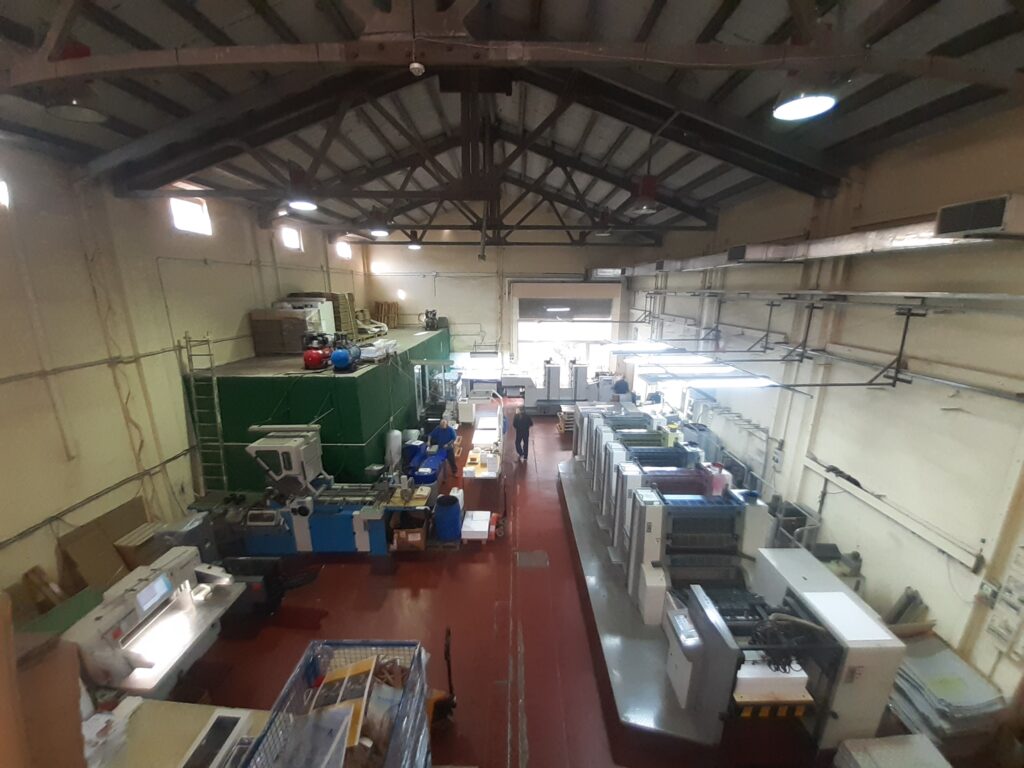 Detalle del taller de la imprenta en Lleida