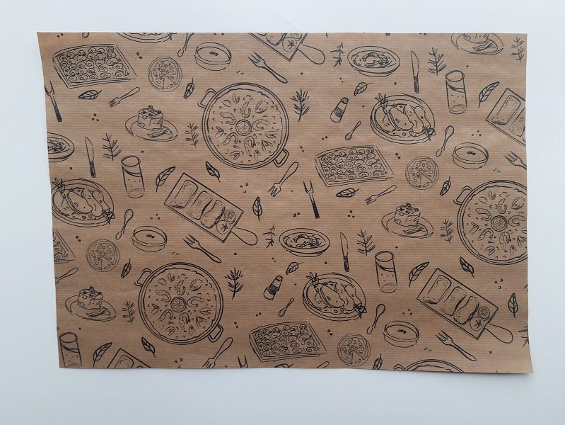 Impressiò de mantell genèric de restaurant amb paper Kraft