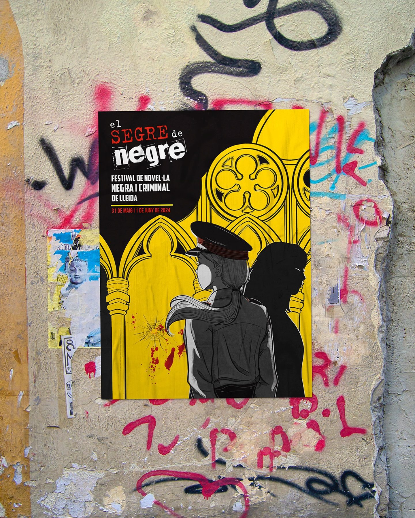 Póster impreso en Arts Gràfiques Bobalà del certamen literario "El Segre de negre"
