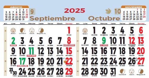 Calendari de faldilla bimensual