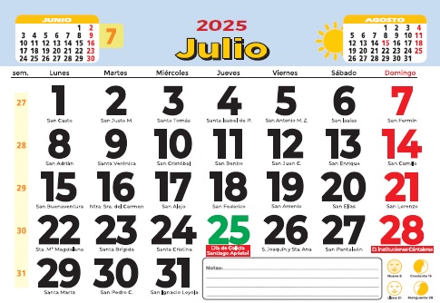 Calendari de faldilla mensual